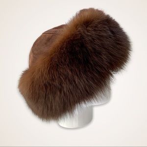 Fox and suede hat